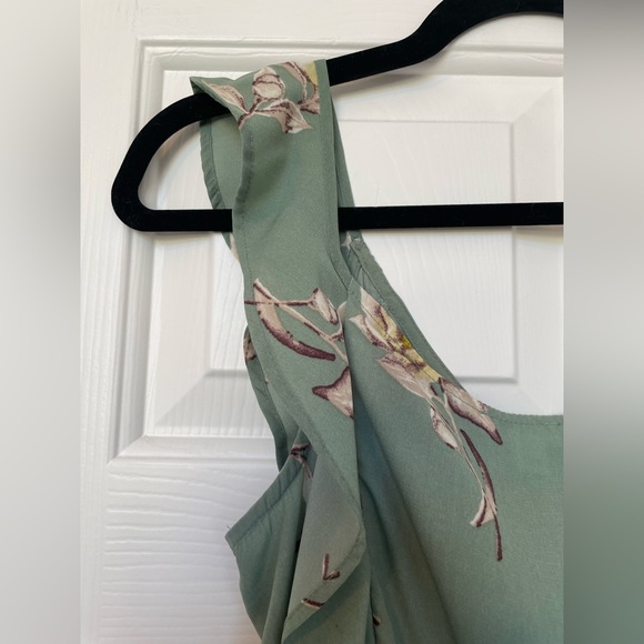 Xhilaration Floral Pastel Green Wide Leg Jumpsuit size XS - Picture 6 of 11